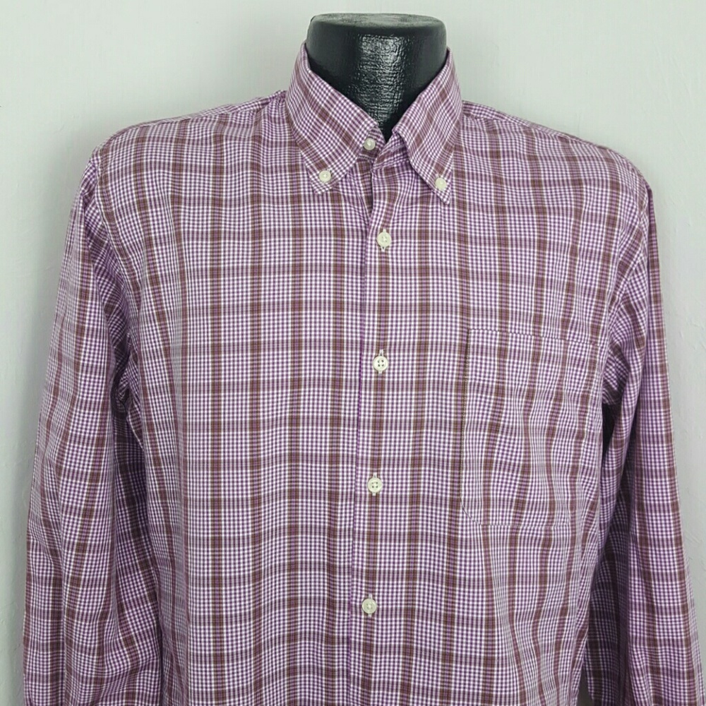 Peter Millar shirt button up cotton long sleeve cotton men size M
